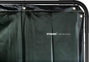 Stamos Germany Ekran kurtyna spawalnicza ochronna z ramą na kółkach 240 x 180 cm - czarna Ekran kurtyna spawalnicza ochronna z ramą na kółkach 240 x 180 cm - czarna 3