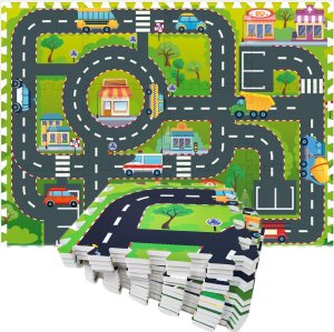 Coil Coil mata edukacyjna piankowa duża puzzle miasto ulice składana dla dzieci i niemowląt 1