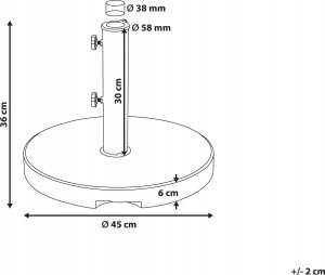 Beliani Podstawa pod parasol okrągła ⌀ 45 cm czarna CEGGIA 7