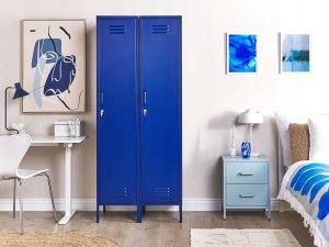 Beliani Szafa biurowa metalowa granatowa FROME 2