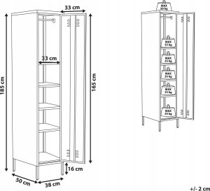 Beliani Szafa biurowa metalowa granatowa FROME 3
