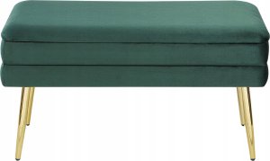 Beliani Ławka ze schowkiem do sypialni zielona DURHAM 6