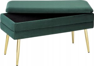 Beliani Ławka ze schowkiem do sypialni zielona DURHAM 7