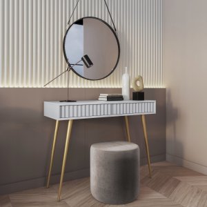 Selsey Toaletka Bello 104 cm biała ze złotymi nogami 2