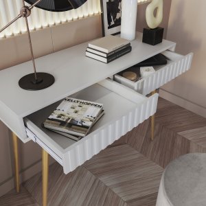 Selsey Toaletka Bello 104 cm biała ze złotymi nogami 9