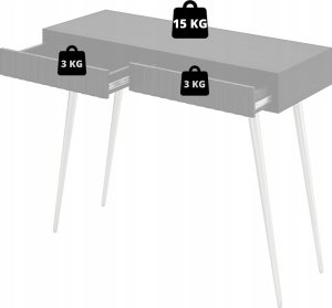 Selsey Toaletka Bello 104 cm biała ze złotymi nogami 10