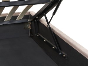 Beliani Łóżko z pojemnikiem welurowe 140 x 200 cm beżowoszare ROUEN 8