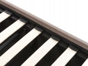 Beliani Łóżko z pojemnikiem welurowe 140 x 200 cm beżowoszare ROUEN 9