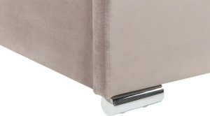 Beliani Łóżko z pojemnikiem welurowe 180 x 200 cm beżowoszare ROUEN 3