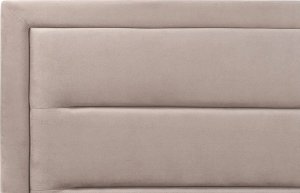 Beliani Łóżko z pojemnikiem welurowe 180 x 200 cm beżowoszare ROUEN 4