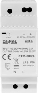 Zamel Zasilacz impulsowy montowany na szynie TH-35 (DIN) , 30W, 24V DC typ: ZTM-30/24 EXT10000282 1