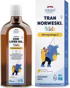 Osavi Osavi - Tran Norweski Kids, 500mg Omega 3, Cytryna, 250 ml 1