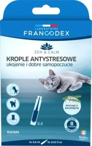 Francodex FRANCODEX Krople antystresowe z kocimiętką dla kociąt, 4 x 0,6 ml 1