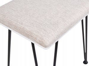 Beliani Toaletka 4 szuflady lustro LED ze stołkiem biało-czarna SOYE 9