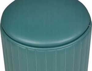 Beliani Toaletka 2 szuflady lustro LED z pufem zielono-złota VINAX 9