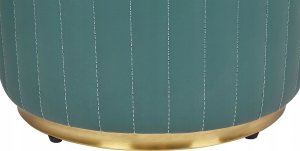 Beliani Toaletka 2 szuflady lustro LED z pufem zielono-złota VINAX 10