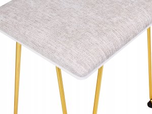 Beliani Toaletka 2 szuflady lustro LED ze stołkiem biało-złota CAEN 9