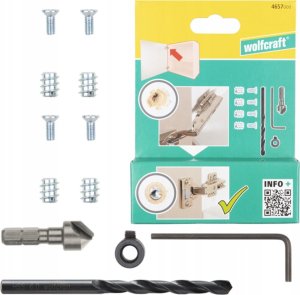Wolfcraft Zestaw naprawczy do zawiasów puszkowych, po stronie korpusu, 4