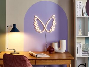 Beliani Neon ścienny LED skrzydła anioła biały GABRIEL 2