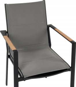 Beliani Zestaw ogrodowy stół i 4 krzesła czarny z szarym OLMETTO/BUSSETO 10