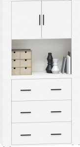 vidaXL Wysoka szafka, biała, materiał drewnopochodny 6