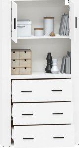 vidaXL Wysoka szafka, biała, materiał drewnopochodny 7