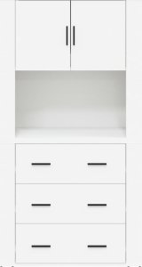 vidaXL Wysoka szafka, biała, materiał drewnopochodny 8