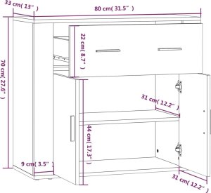 vidaXL Wysoka szafka, biała, materiał drewnopochodny 10