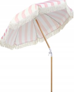 Beliani Parasol ogrodowy ⌀ 150 cm różowy z białym MONDELLO 6