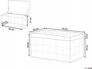 Beliani Puf ze schowkiem welurowy różowy MICHIGAN 3