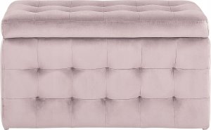 Beliani Puf ze schowkiem welurowy różowy MICHIGAN 4