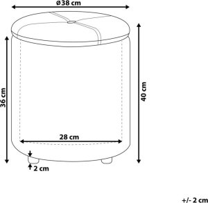 Beliani Puf ze schowkiem ⌀ 38 cm ekoskóra biały MARYLAND 8