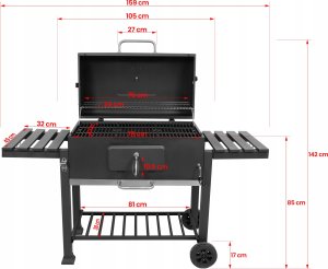 Toya LUND GRILL WĘGLOWY XXL ŻELIWNY RUSZT 78x42,5cm 24