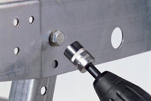 Wolfcraft 1 zestaw 3 adapterów do kluczy nasadowych  1/2 , 3/8 cala, 1/4 cala, trzpień 6-kątny 4