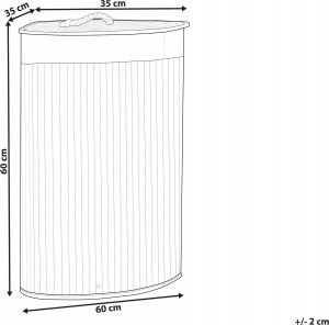 Beliani Kosz bambusowy z pokrywą czarny MATARA 3