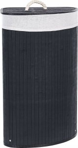 Beliani Kosz bambusowy z pokrywą czarny MATARA 4