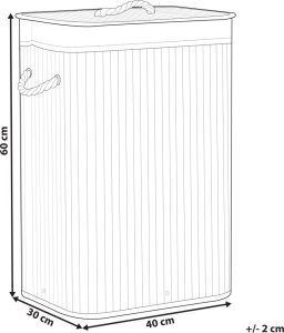 Beliani Kosz bambusowy z pokrywą jasnoszary KOMARI 7