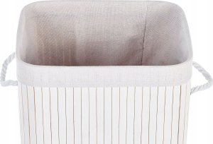 Beliani Kosz bambusowy z pokrywą biały KOMARI 6