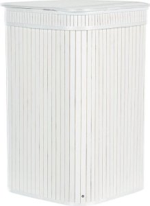 Beliani Kosz bambusowy z pokrywką biały BADULLA 5