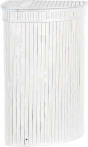 Beliani Kosz bambusowy z pokrywką biały BADULLA 6