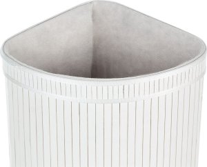 Beliani Kosz bambusowy z pokrywką biały BADULLA 7