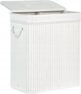 Beliani Kosz bambusowy z pokrywką biały KALTHOTA 5