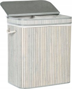 Beliani Kosz bambusowy z pokrywką szary KALTHOTA 5