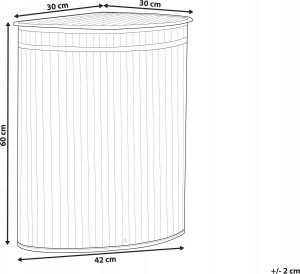 Beliani Kosz bambusowy z pokrywką jasne drewno BADULLA 3