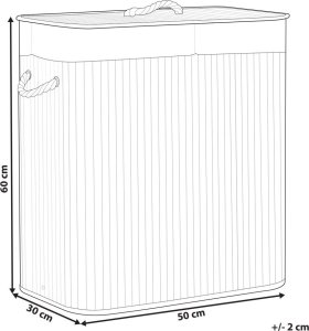Beliani Kosz bambusowy z pokrywką szary KANDY 7