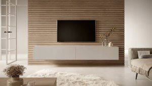 Selsey Szafka RTV Bisira 200 cm Szary beż 2