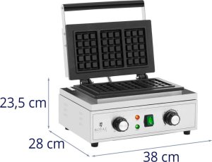 Gofrownica Royal Catering Gofrownica prostokątna na 3 gofry belgijskie TEFLON 1500 W Gofrownica prostokątna na 3 gofry belgijskie TEFLON 1500 W 6