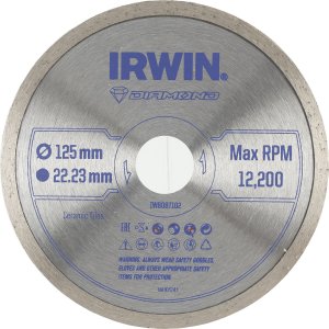 Irwin IRWIN TARCZA DIAMENTOWA 125mm x 22,23mm / PEŁNA do płytek podłogowych i ściennych 1