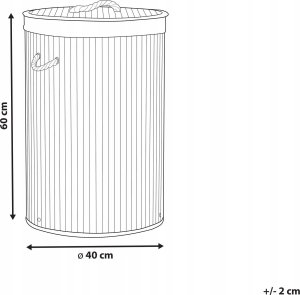 Beliani Kosz bambusowy z pokrywą ciemne drewno SANNAR 3