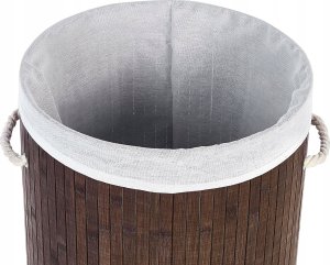 Beliani Kosz bambusowy z pokrywą ciemne drewno SANNAR 5